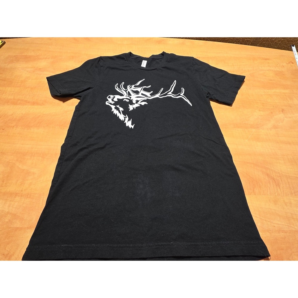 Bella Canvas Black Elk Graphic Tee Shirt Womens Medium Cotton Short Sleeve